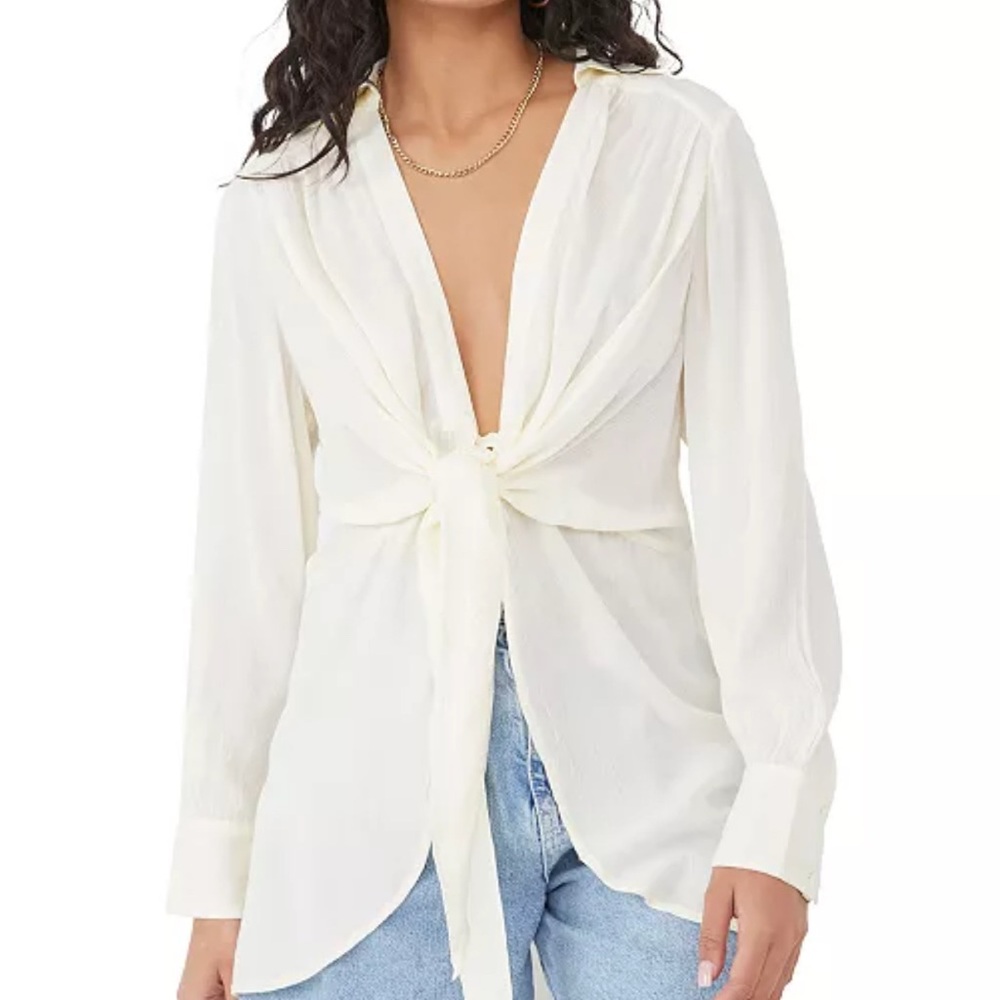 Free People gauzy Worlds Apart tunic top size L